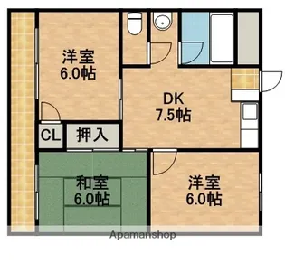 ビレッジ有玉【1階】の間取り