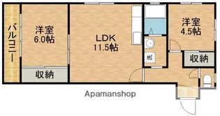 2LDKの間取り画像