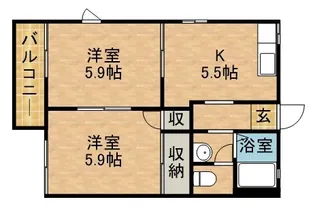 フレグランスつるが丘【2階】の間取り