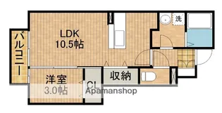 静岡県御前崎市佐倉【アパート】の間取り