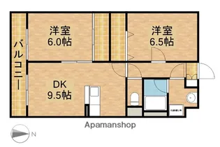 アンソレイユⅡ【202号室】の間取り