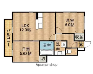 ハイツせみじまC【1階】の間取り