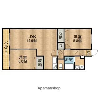 エヴァーグリーン【2階】の間取り