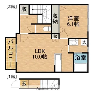 ライム天王【202号室】の間取り
