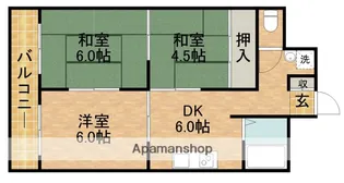 チサンマンション和地山【711号室】の間取り