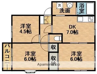 グローリーハイツ萩丘【2階】の間取り