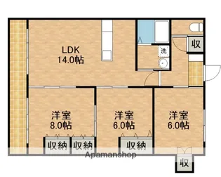 マンション曙Ⅱ【E2号室】の間取り