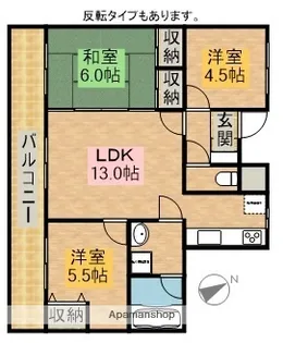 リバーグランドハイツ【3階】の間取り