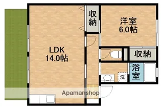スカイハイツD【1階】の間取り
