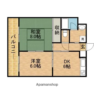 ボヌール【402号室】の間取り