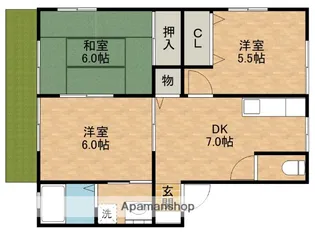 サンビレッジ三ケ日B【101号室】の間取り