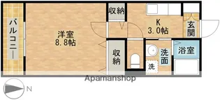フロンティア【2C号室】の間取り