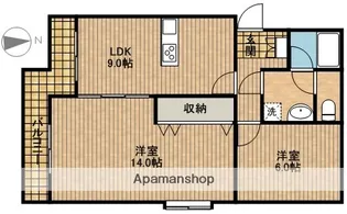 ローザンヌⅡ【107号室】の間取り