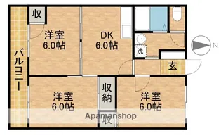パークタウン宮前B【3階】の間取り