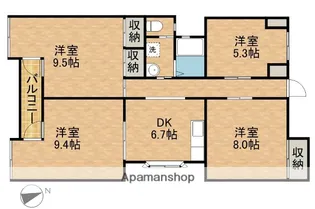 レインボープラザ【3階】の間取り