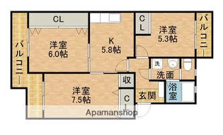 サンパーラ松本【1階】の間取り