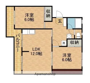 黒柳ハイツ【2階】の間取り