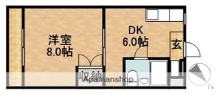 ハイライズHIRAI【5階】の間取り