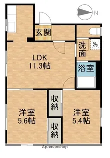 ハマナチェル乙女園【1階】の間取り