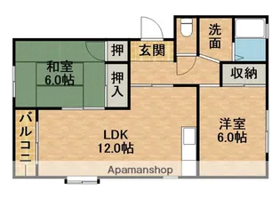 マンションエイト鴨江【201号室】の間取り