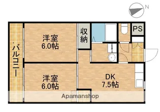 上島やよいマンション【3階】の間取り
