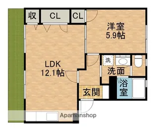 コーポソレイユⅡ【1階】の間取り