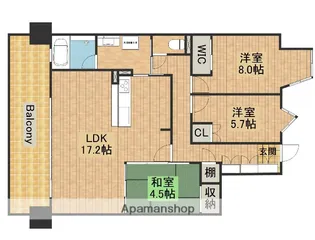 バンベール松城町【11階】の間取り