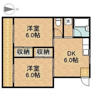 コーポ村松B【202号室】の間取り