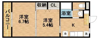 シャトー水堀【2階】の間取り