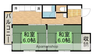 望月荘【2F西号室】の間取り