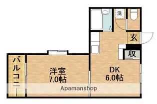 アップル第3マンション【5階】の間取り