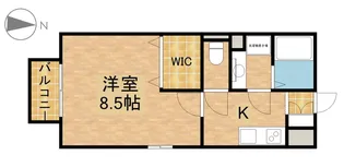 サニーコート丸領B【1階】の間取り