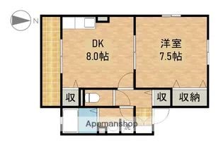 シェ・モア志都呂A【102号室】の間取り