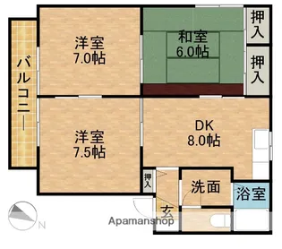 ディアージュD【1階】の間取り
