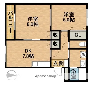 静岡県御前崎市池新田【アパート】の間取り