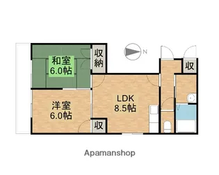 コーポ蘭Ⅱ【202号室】の間取り