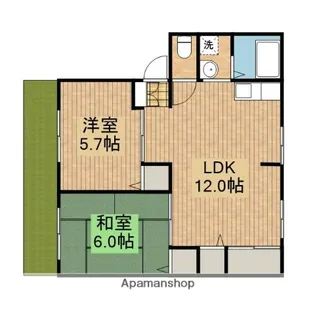2LDKの間取り画像