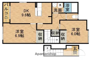 ヒバリーヒルズ【206号室】の間取り