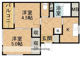 ベルズコート浜松【4階】の間取り