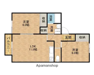 ヴィラ・モンターニュ【2階】の間取り