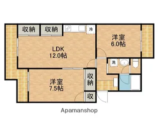 マンションブルースカイ【1階】の間取り