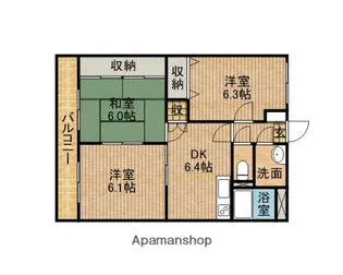 静岡県藤枝市築地【マンション】の間取り