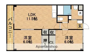 ヴィラージュ有玉【3階】の間取り