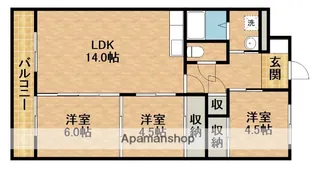 マンションブリッランテ【4D号室】の間取り