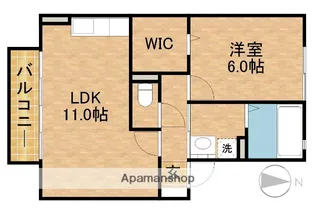 キャトルセゾン【202号室】の間取り