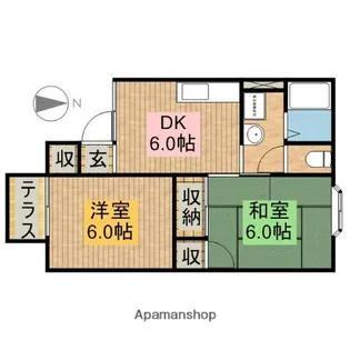 静岡県掛川市北門【アパート】の間取り