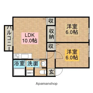静岡県焼津市小土【アパート】の間取り