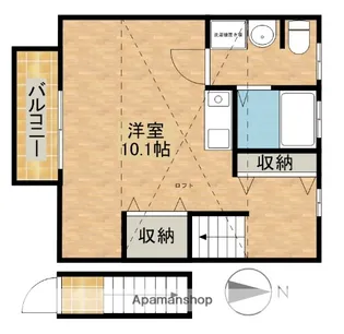 オイスターハウス【204号室】の間取り
