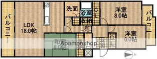 マンションたむかい【2階】の間取り