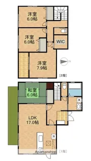 静岡県浜松市中央区上浅田1丁目【一戸建】の間取り